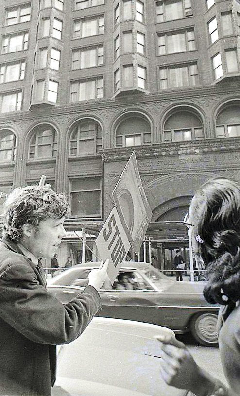 original 1972 kirby green-designed adler and sullivan chicago stock exchange demolition protest single-sided placard