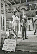 original 1972 kirby green-designed adler and sullivan chicago stock exchange demolition protest single-sided placard