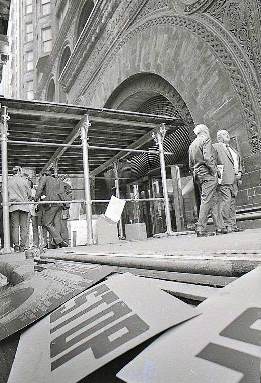 original 1972 kirby green-designed adler and sullivan chicago stock exchange demolition protest single-sided placard