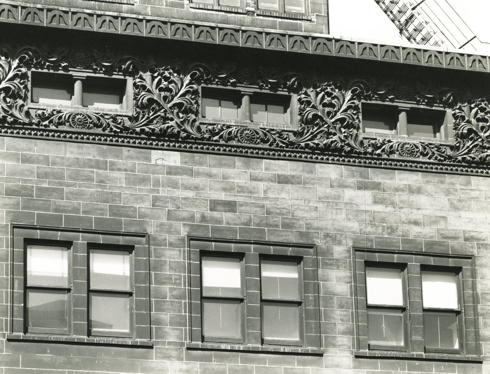 original 19th century salvaged chicago schiller building 13th floor cornice sine-curve terra cotta panel