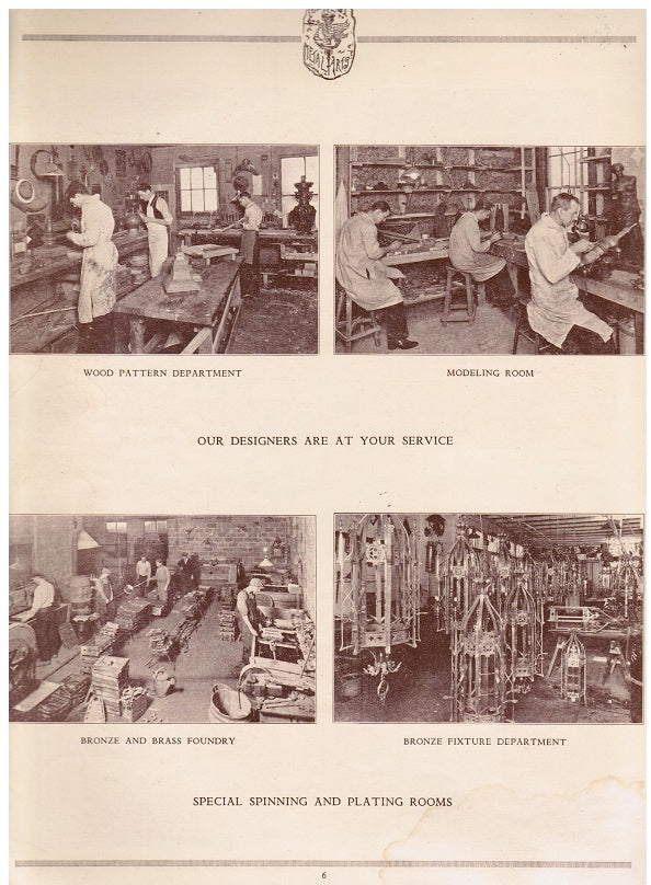 rare and unusual early 20th century midwest metal art company's "lighting fixtures and art metal work" illustrated softbound catalogue