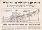unique america depression era "review of a century of progress" fold out map and guide of the 1933 chicago world's fair