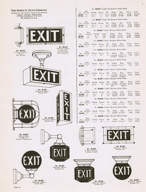 original c.1927 edwin f. guth company lighting equipment new brascolite, guthlite aglite, and guth co. specialties 25th anniversary catalog no. 18