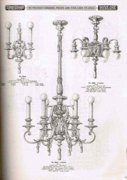 original c. 1925 edwin f. guth company lighting equipment catalog no. 15