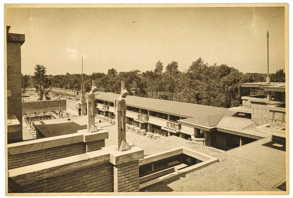 limited edition frank lloyd wright and alfonso iannelli-designed patinated composite midway gardens sprite or "spindle" head cast from original