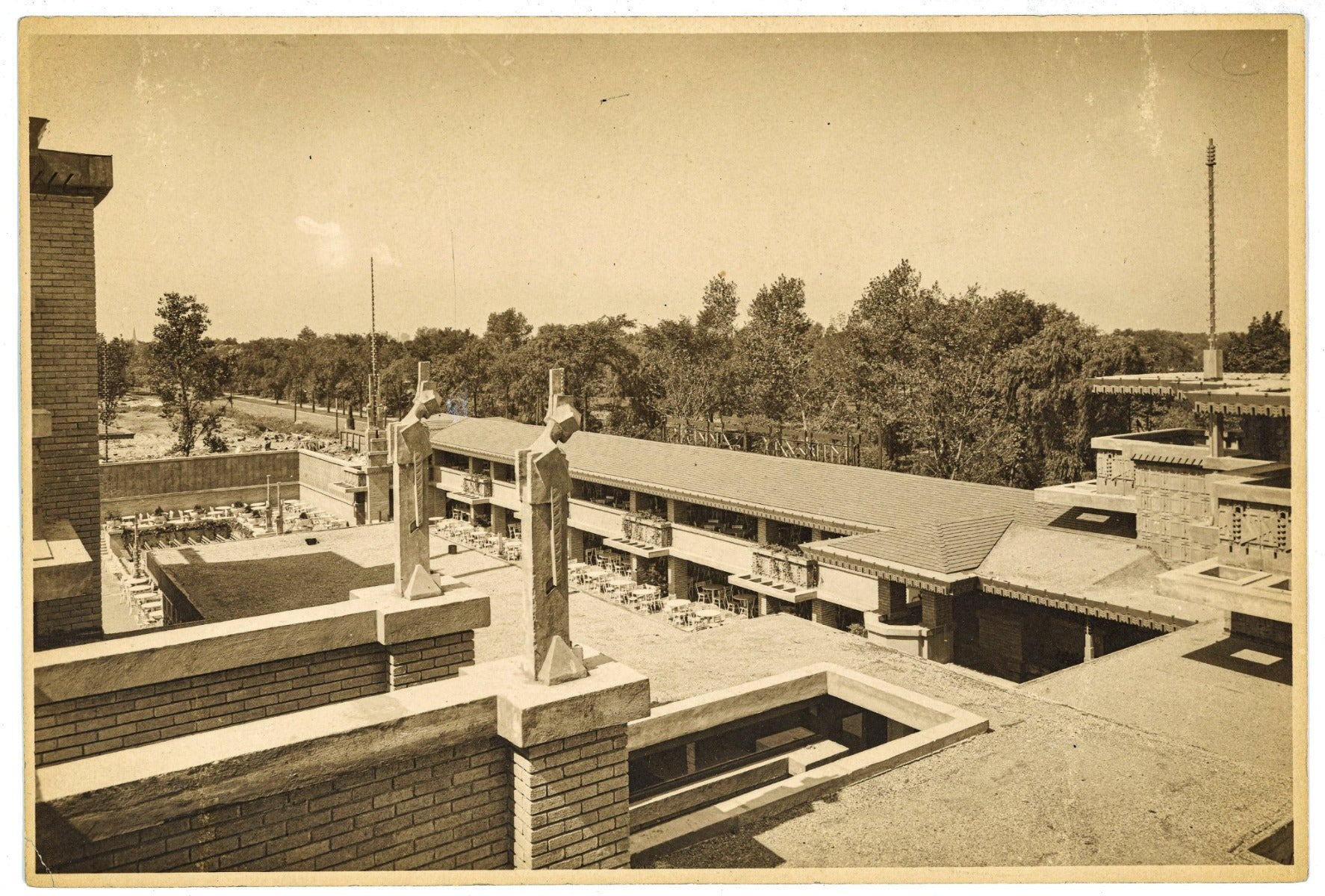 limited edition frank lloyd wright and alfonso iannelli-designed patinated composite midway gardens sprite or "spindle" head cast from original