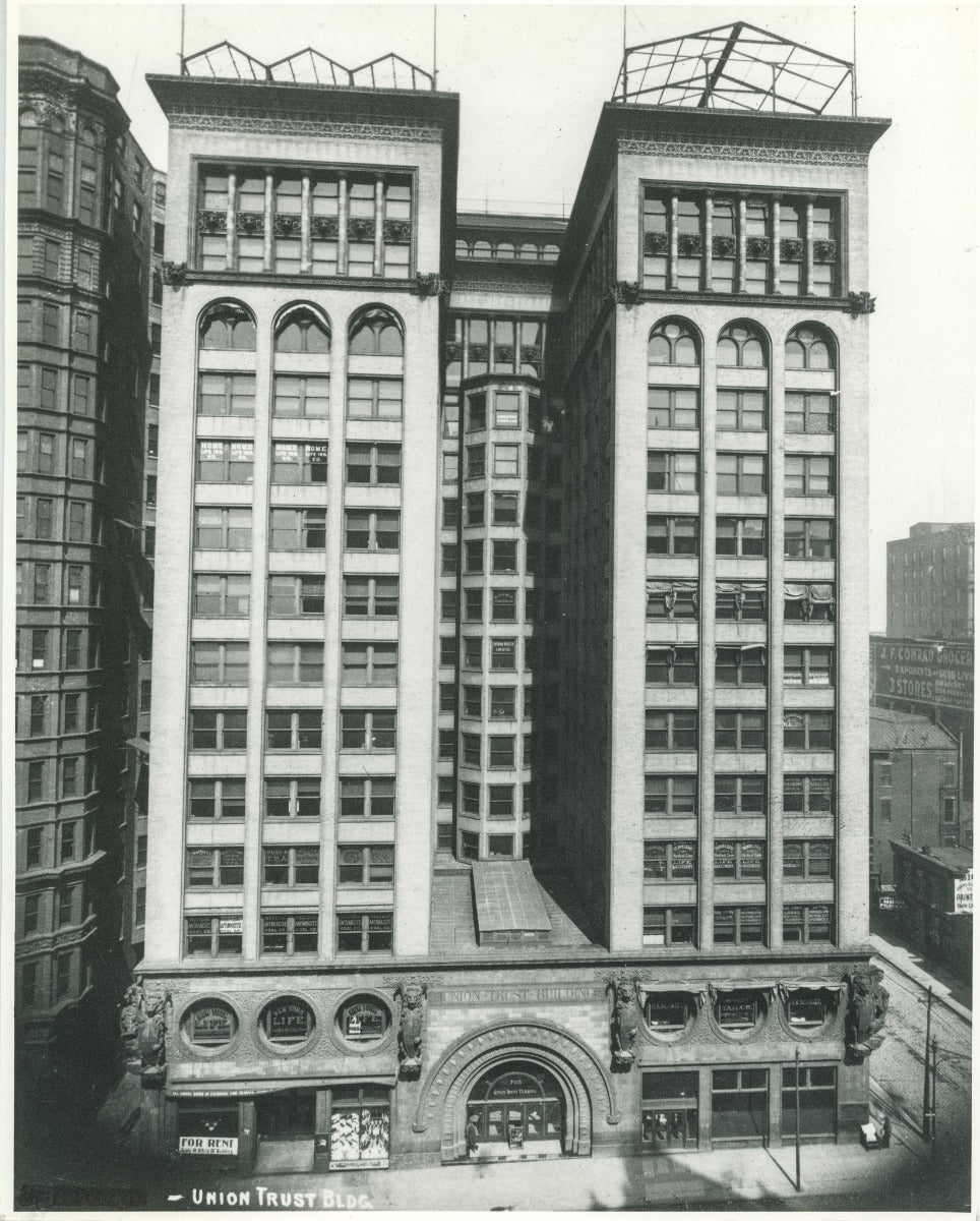 original louis h. sullivan-designed ornamental cast iron customized union trust building doorknob and backplate