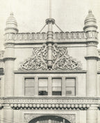 original museum-quality historically important rookery building lobby skylight secitional plan on linen and ink