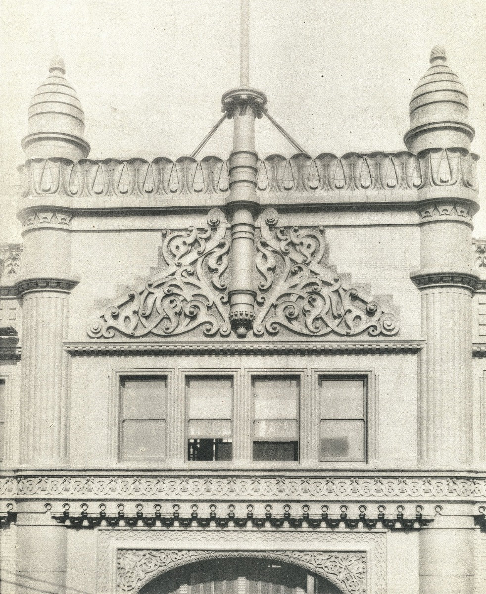 original museum-quality historically important rookery building lobby skylight secitional plan on linen and ink