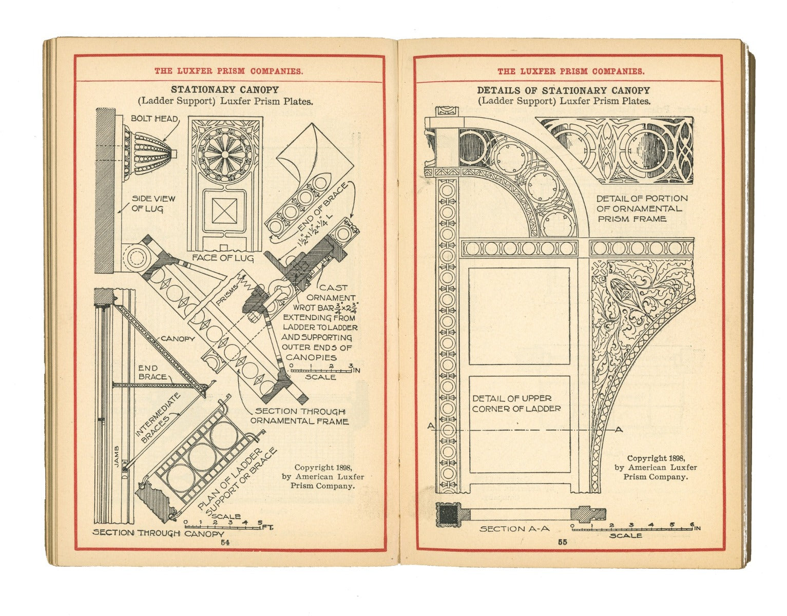 seldom found original 1898 pocket hand-book of electro-glazed luxfer prisms for luxfer prism company