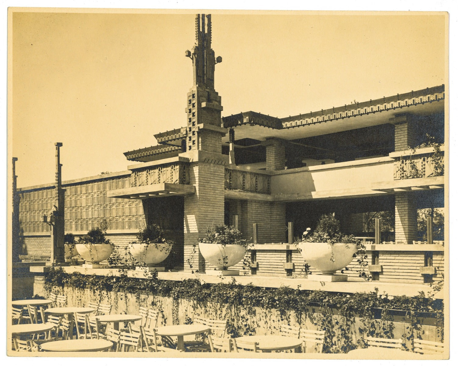 limited edition frank lloyd wright and alfonso iannelli-designed patinated composite midway gardens sprite or "spindle" head cast from original