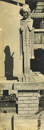 frank lloyd wright and alfonso iannelli-designed concrete midway gardens sprite or "spindle" head cast from an original