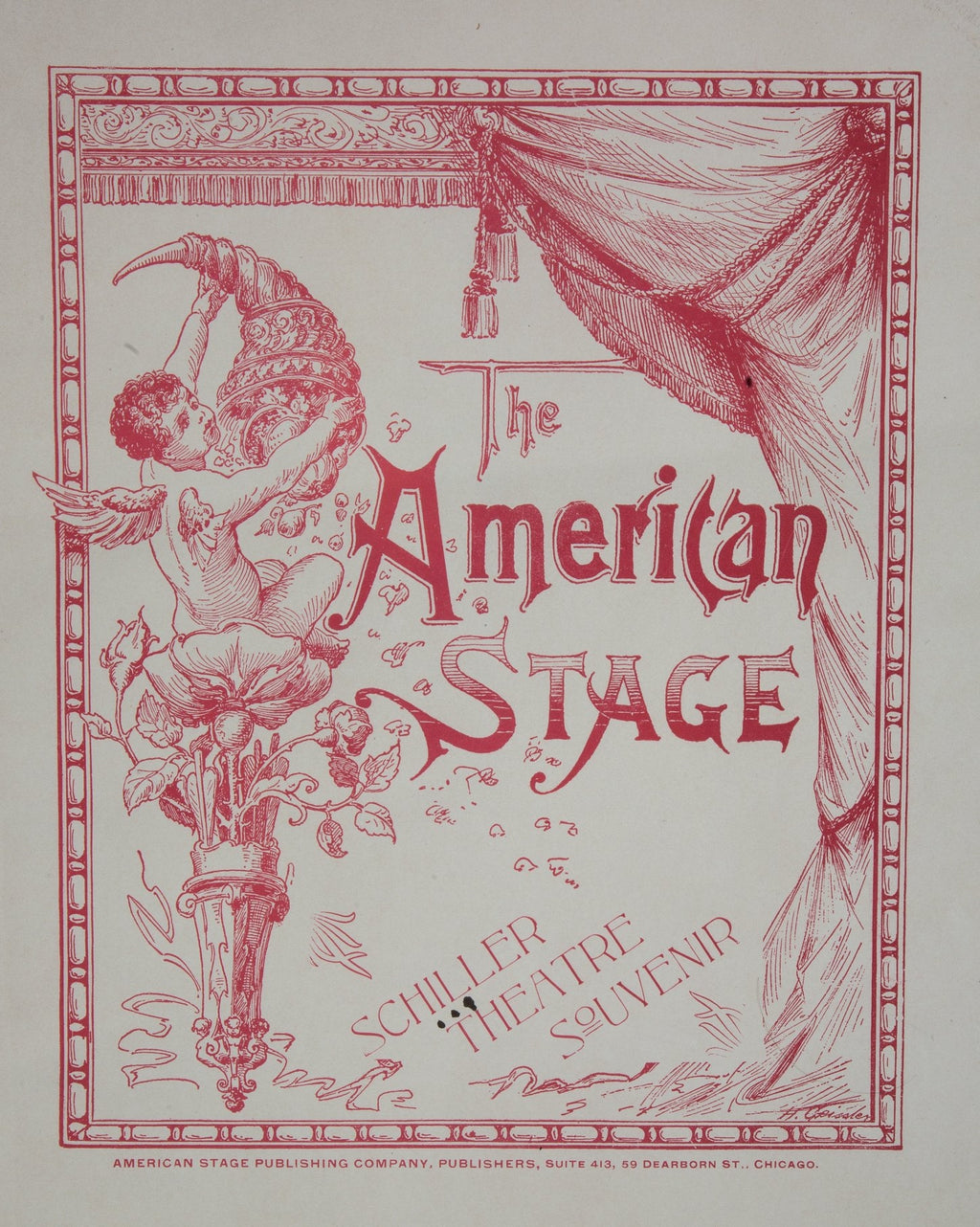 hard to find and highly sought after late 19th century original oversized hardcover schiller (later garrick) theater building profusely illustrated souvenir book
