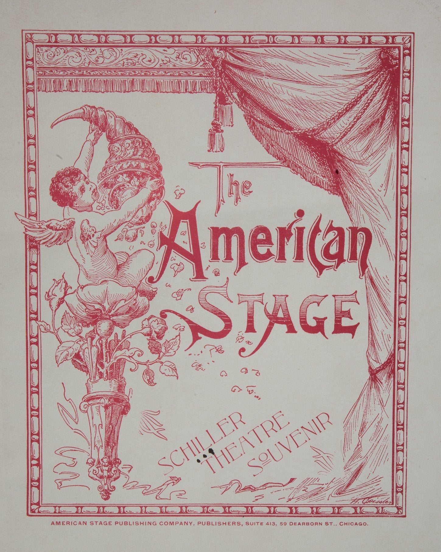 hard to find and highly sought after late 19th century original oversized hardcover schiller (later garrick) theater building profusely illustrated souvenir book