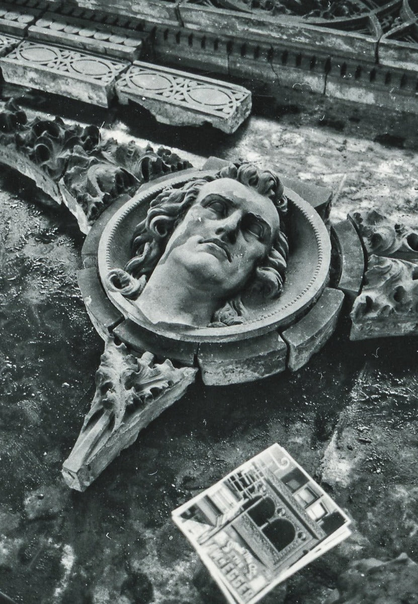 original 19th century louis h. sullivan-designed terra cotta schiller or garrick theater building ornament