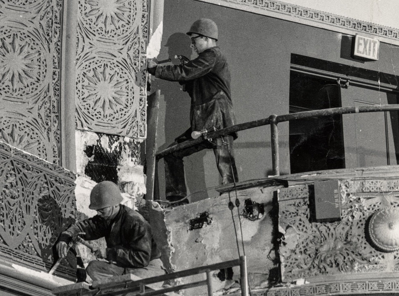 historically important 1892 adler and sullivan schiller building interior auditorium plaster "starpod" panel framed