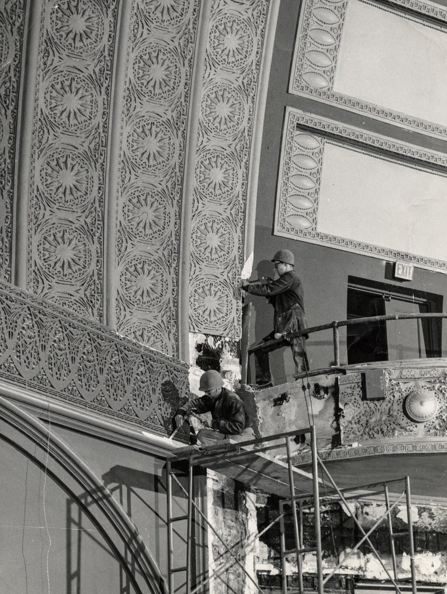 original louis h. sullivan-designed schiller building or garrick theater (1892) interior proscenium cast plaster starpod