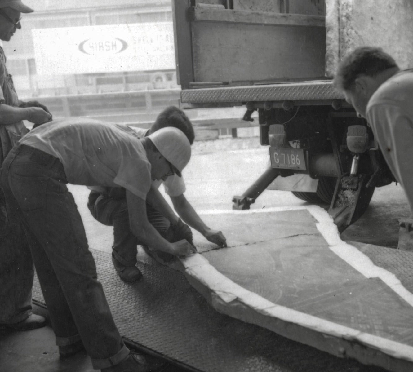 original museum-quality 1892 schiller or garrick building interior staircase landing mosaic fragment