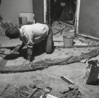 original museum-quality 1892 schiller or garrick building interior staircase landing mosaic fragment