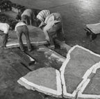 original museum-quality 1892 schiller or garrick building interior staircase landing mosaic fragment