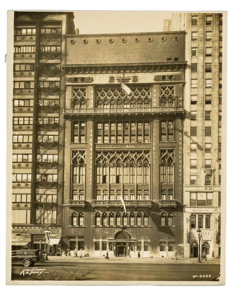 two matching original hand-carved mahogany wood trim sections salvaged from henry ives cobb's chicago athletic association building