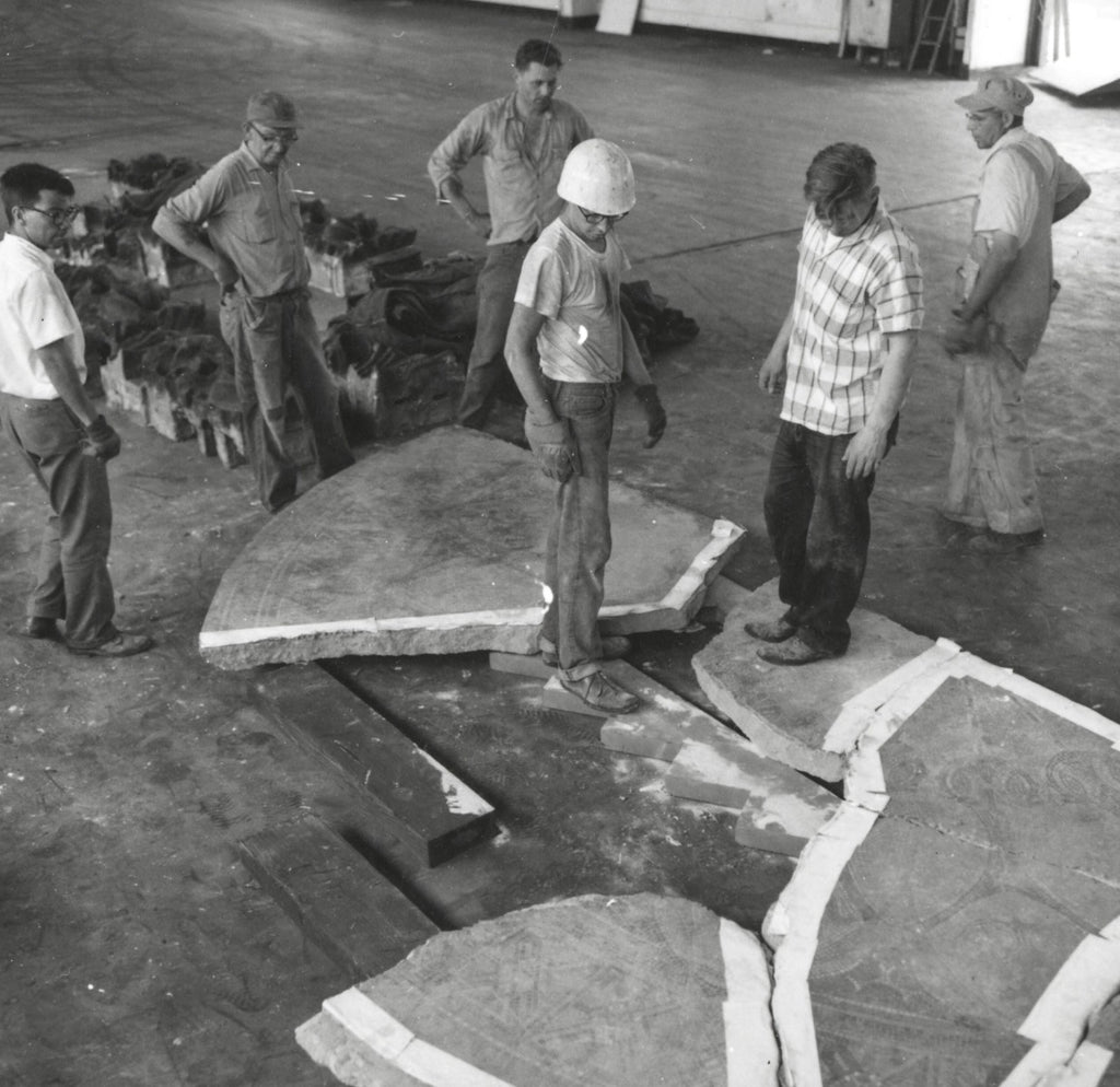 original museum-quality 1892 schiller or garrick building interior staircase landing mosaic fragment