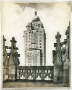 rare c. 1920's american ornamented double-sided cast bronze medinah athletic club exterior entrance door grille with starburst motif shield