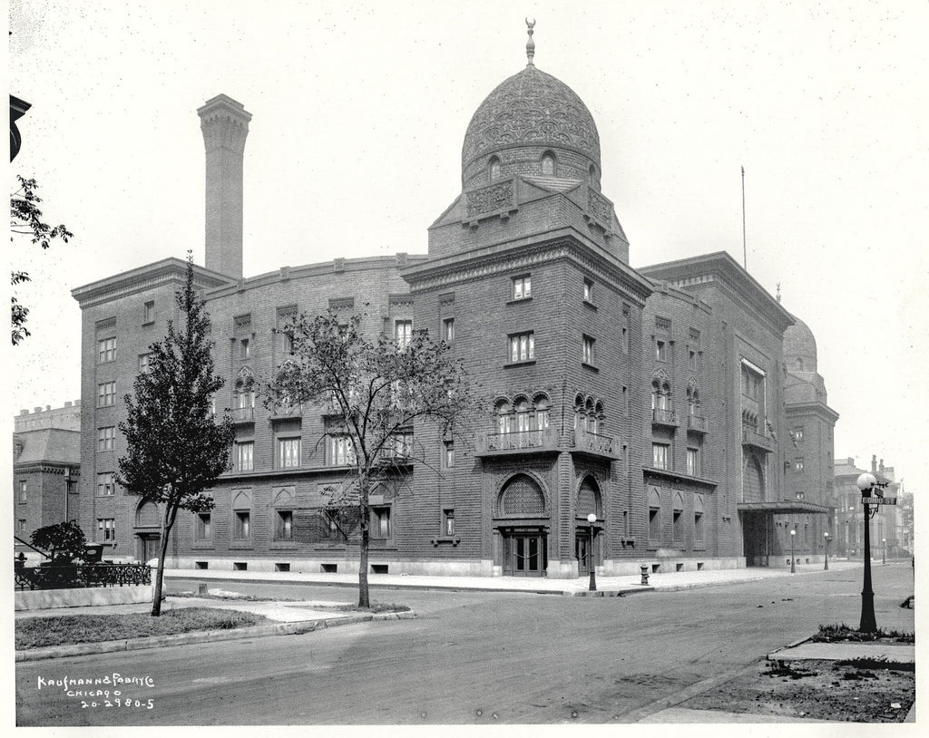 original custom-designed carved mahogany wood panel from huehl and schmid's moorish revival style medinah temple (1912)