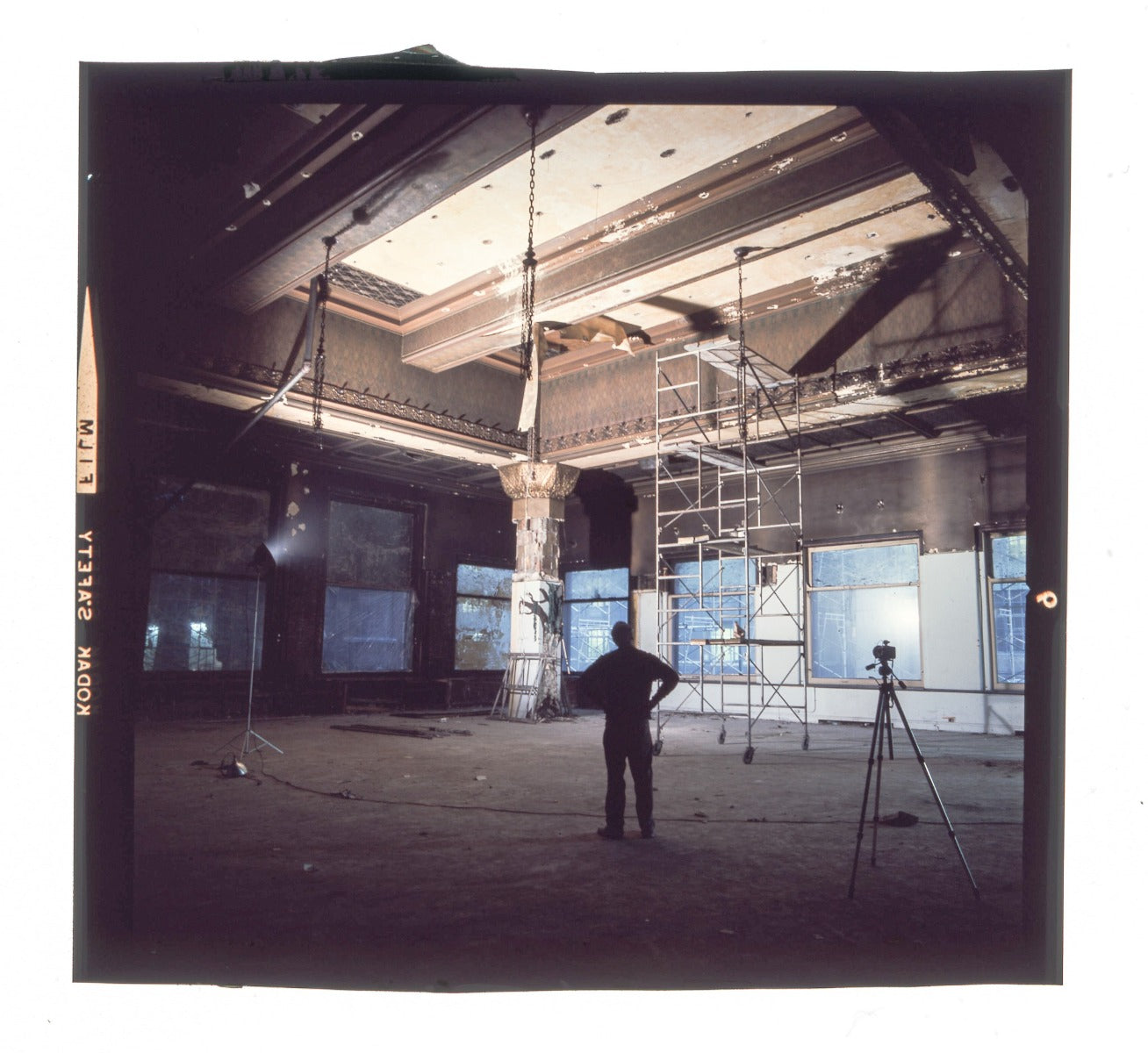 original louis h. sullivan-designed monogrammed polychromed plaster panel salvaged from 1894 chicago stock exchange trading room in 1972