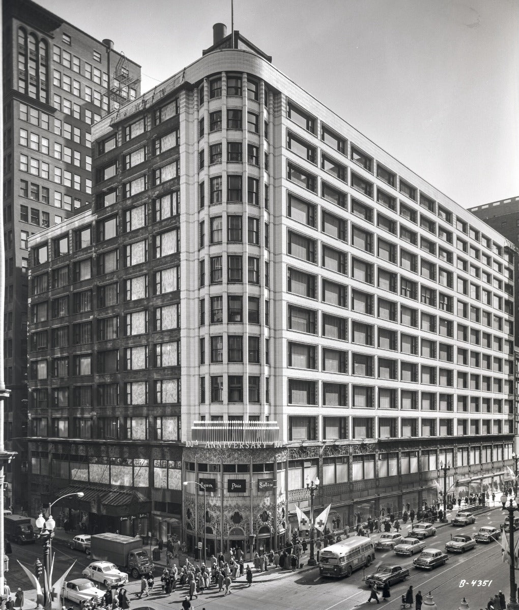 two original louis h. sullivan-designed white glazed terra cotta panel from schlesinger and mayer store and daniel burnham's 1905 addition