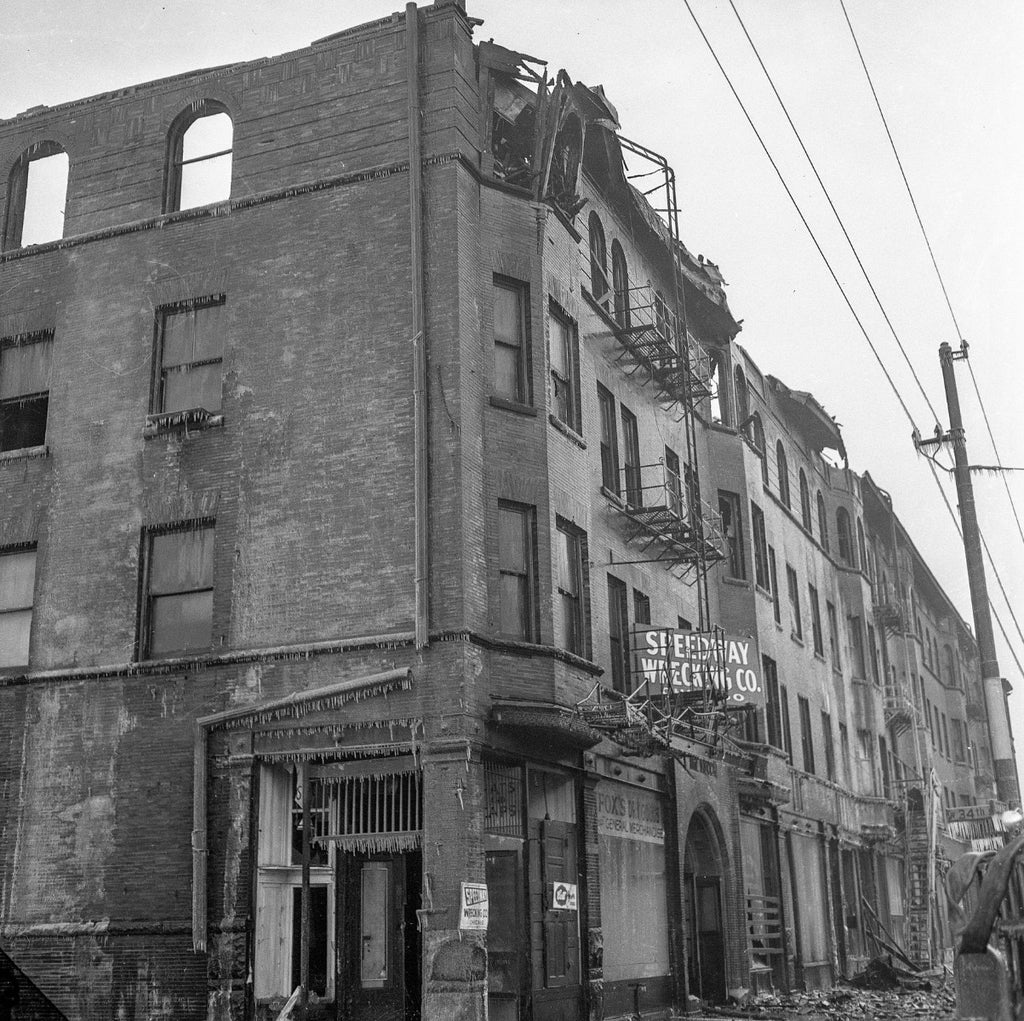original 1892 edbrooke and burnham-designed ornamental cast iron newel post bottom cap from mecca flats
