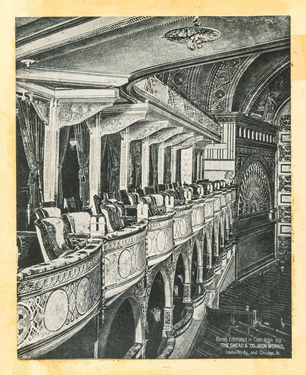 original louis sullivan-designed ornamental riveted joint wrought iron auditorium theater box seat grille