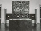 museum quality original george grant elmslie-designed five-ply mahogany wood screen module salvaged from louis h. sullivan's schlesinger & mayer department store