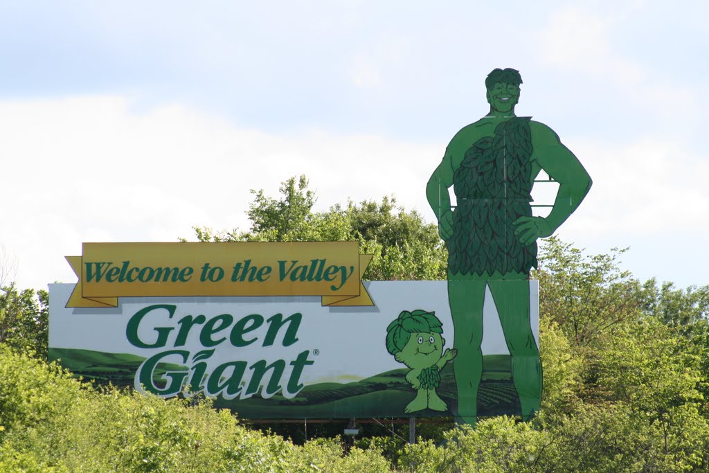 strange and rare oversized original ameican c. 1950's stamped metal "jolly green giant" highway roadside billboard figural sign with an allover reflective finish