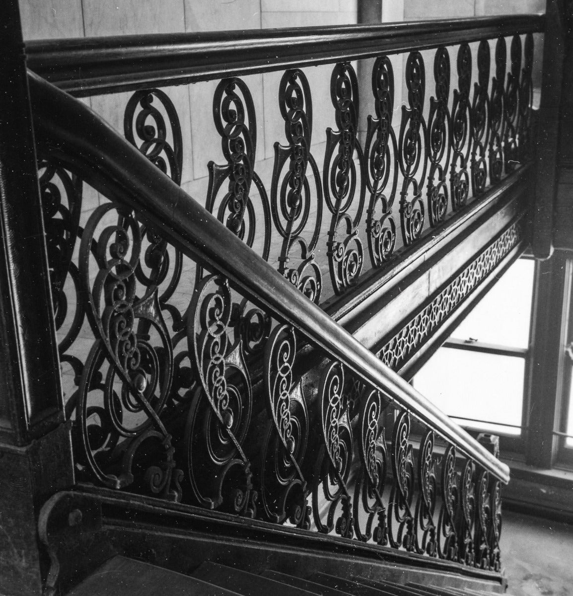 original museum-quality ornamental cast iron interior kansas city board of trade building staircase baluster