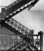 original c. 1890's museum quality interior chicago stock exchange building copper-plated ornamental cast iron sullivan-designed stringer panel