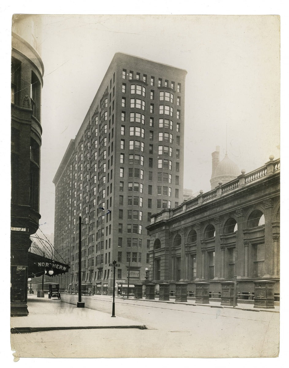 original john wellborn root-designed ornamental cast iron monadnock building doorknob and backplate