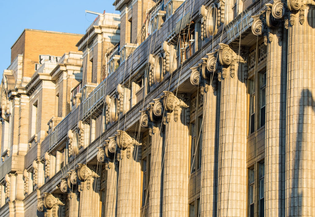 original 1914 white glazed terra cotta fluted column fragment salvaged from cook county hospital
