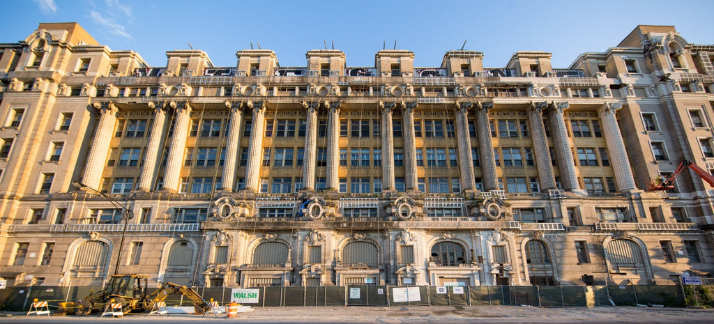 original 1914 white glazed terra cotta fluted column fragment salvaged from cook county hospital