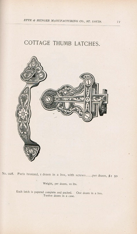 out of print late 19th century highly collectible ette & henger manufacturing company hardware catalogue no. 3