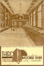 remarkable c. 1936 museum-quality third national bank building interior lobby complete art deco style steel-framed bank teller cage with fully functional hinged door