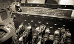 early 20th century original single-sided cast iron elevator machine room "controller" plaque with copper-plated finish