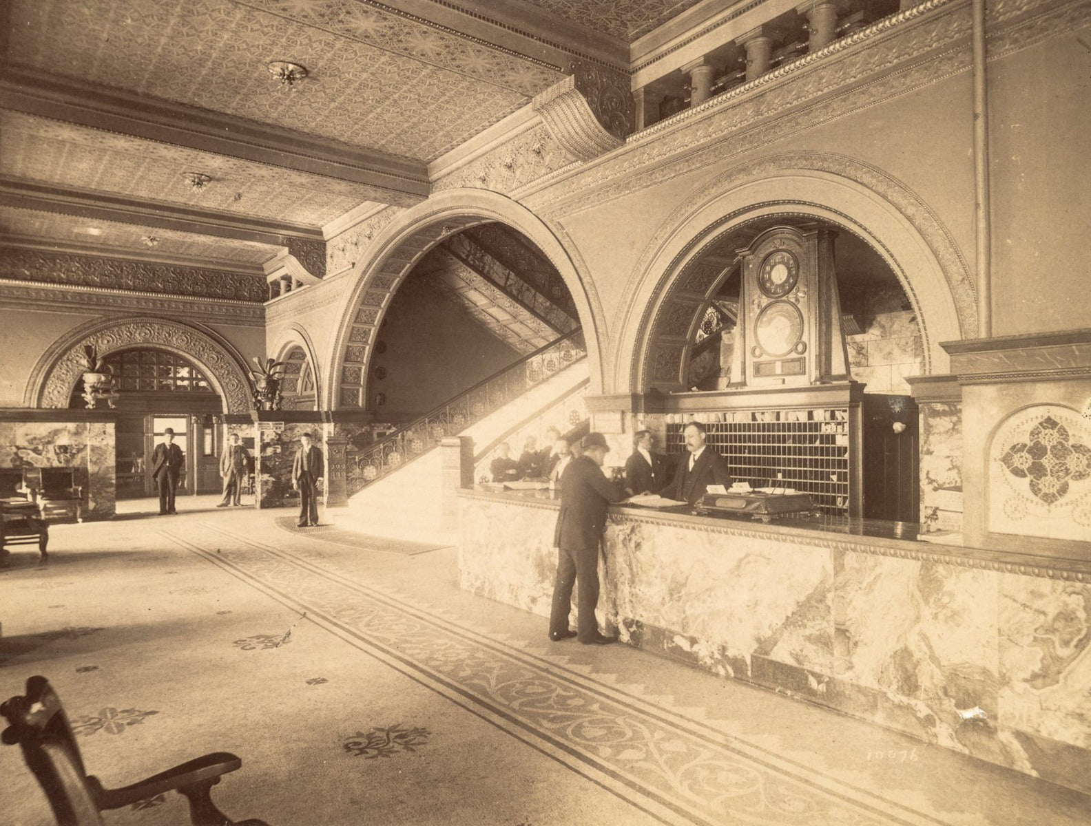carefully restored original 1889-90 louis h. sullivan designed interior cast plaster auditorium panel with thistle motif