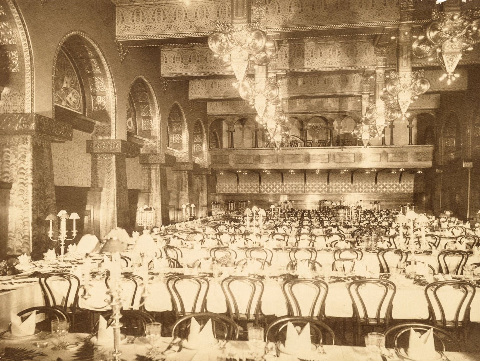 carefully restored original 1889-90 louis h. sullivan designed interior cast plaster auditorium panel with thistle motif