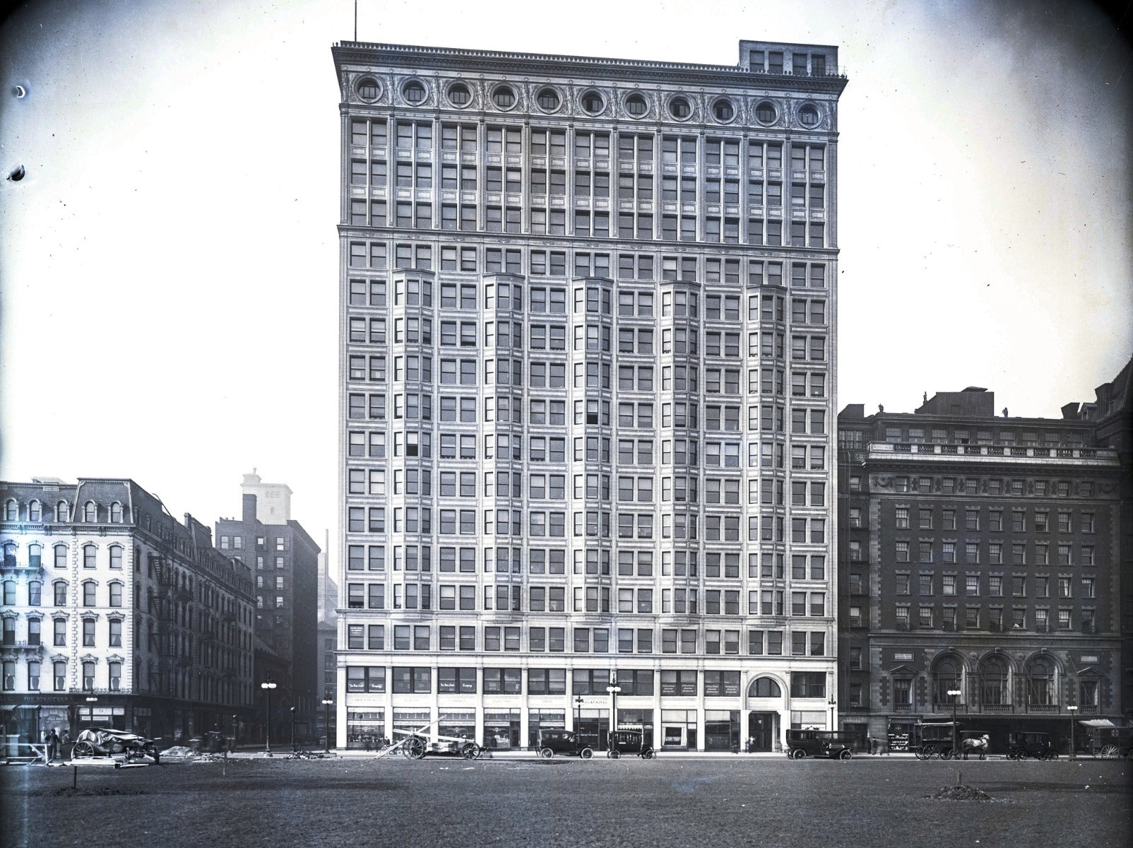 original custom-designed interior d.h. burnham and company railway exchange building office doorknob and backplate