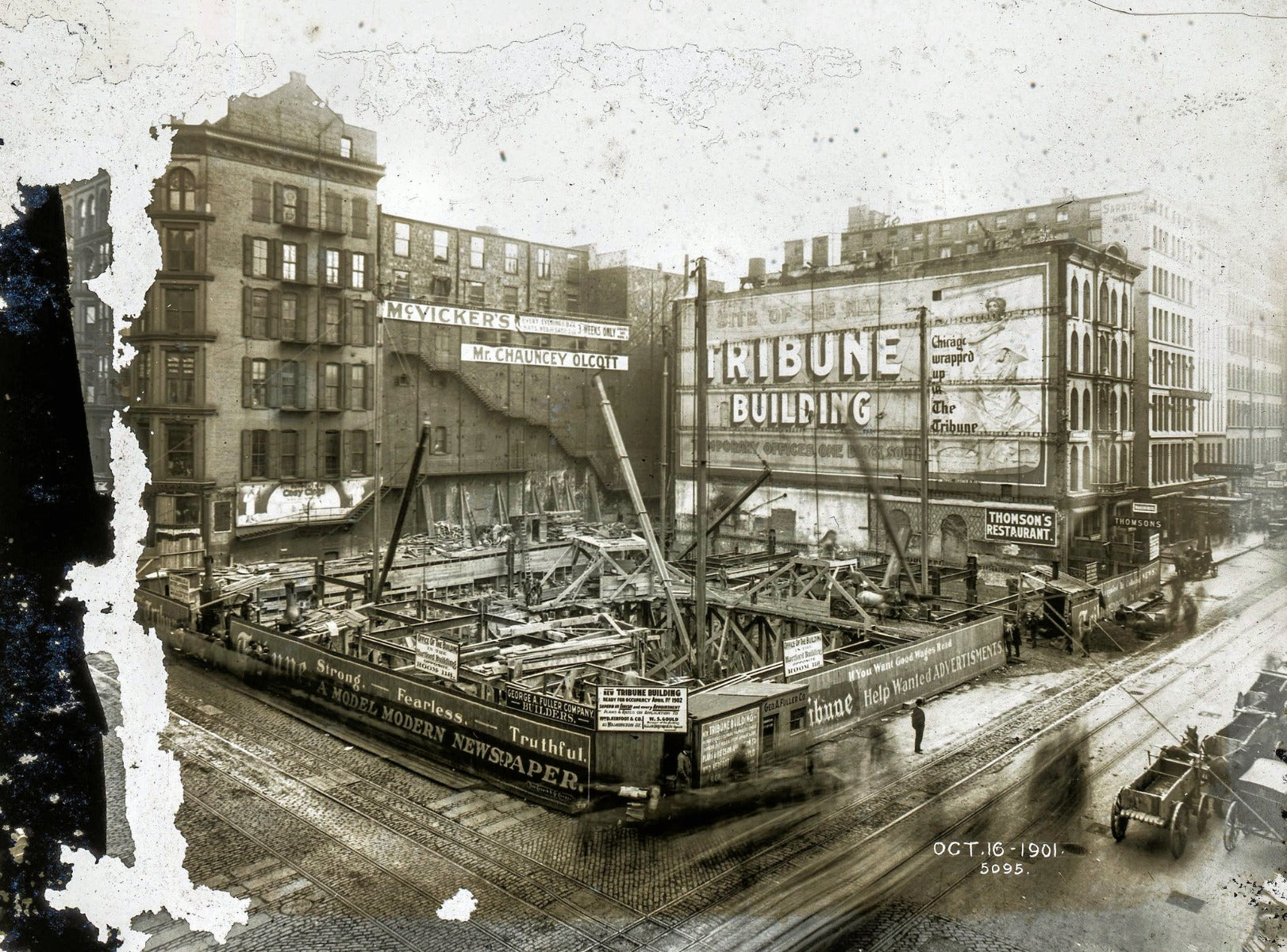 matching set of custom-designed cast brass chicago tribune building passage door backplates and knobs