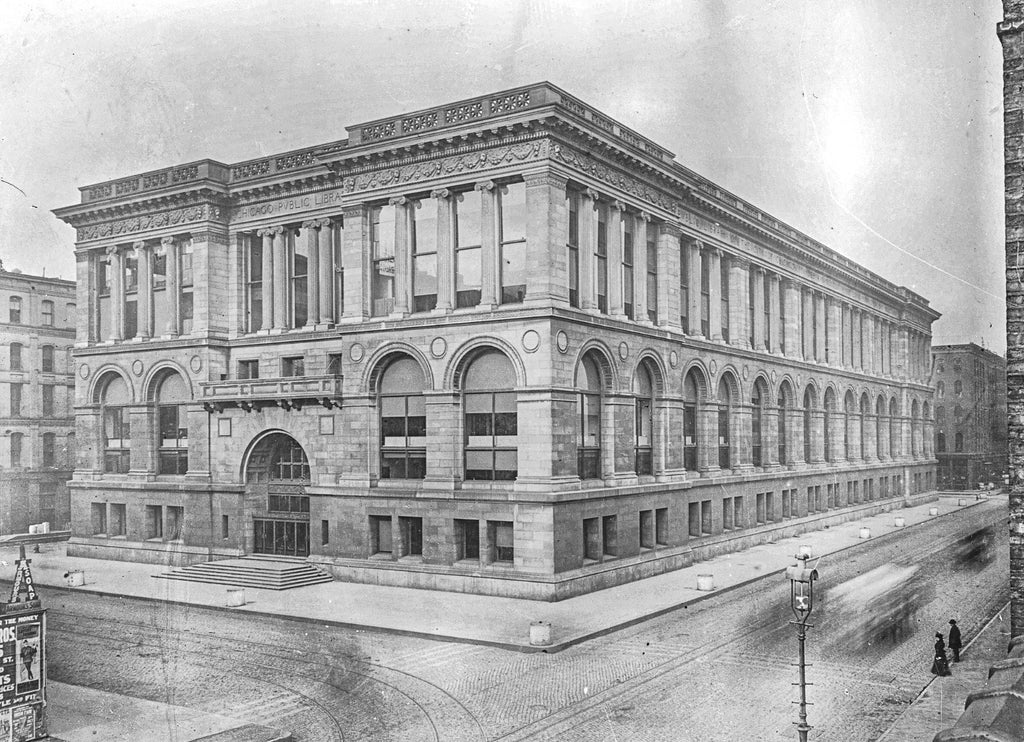 original custom-designed cast plaster ceiling ornament fragment from 1897 chicago public library building with metallic silver tiffany finish