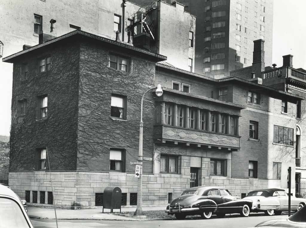 frank lloyd wright-designed original fret-sawn pine wood loggia soffet panel with gothic tracery detail
