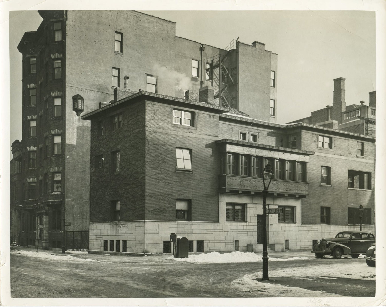 frank lloyd wright-designed original fret-sawn pine wood loggia soffet panel with gothic tracery detail