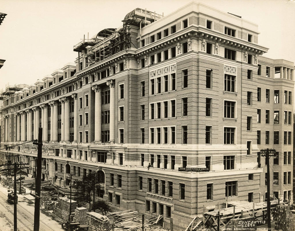original 1914 white glazed terra cotta fluted column fragment salvaged from cook county hospital